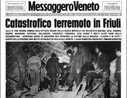Messaggero Veneto - Terremoto Friuli Venezia Giulia